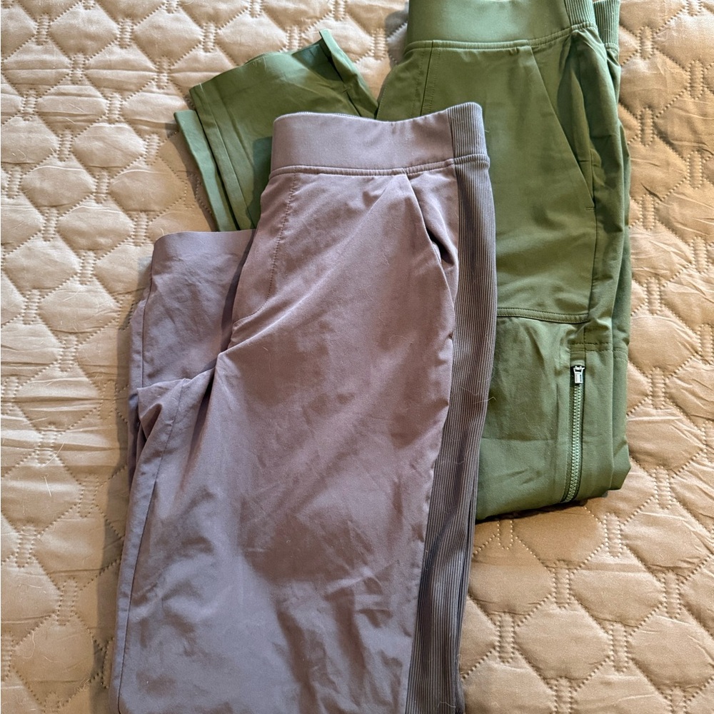 Athleta Women's Brooklyn Ankle Pant | Size 4 | Lot of 2 Green and Plum Joggers